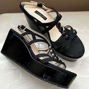 Black Wedge Sandals- from Italy